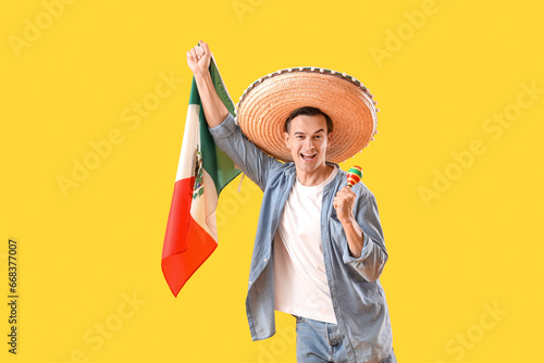 Handsome man in sombrero ha...