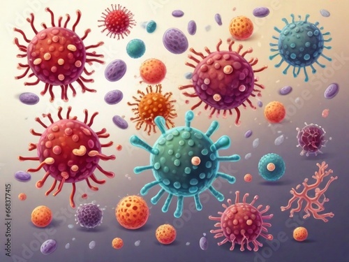 bacteria and viruses, scientific concept, microbiome photo