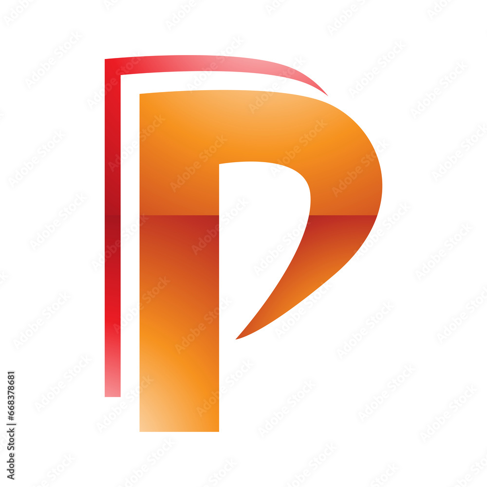 Orange and Red Glossy Layered Letter P Icon Orange and Red Glossy Layered Letter P Icon