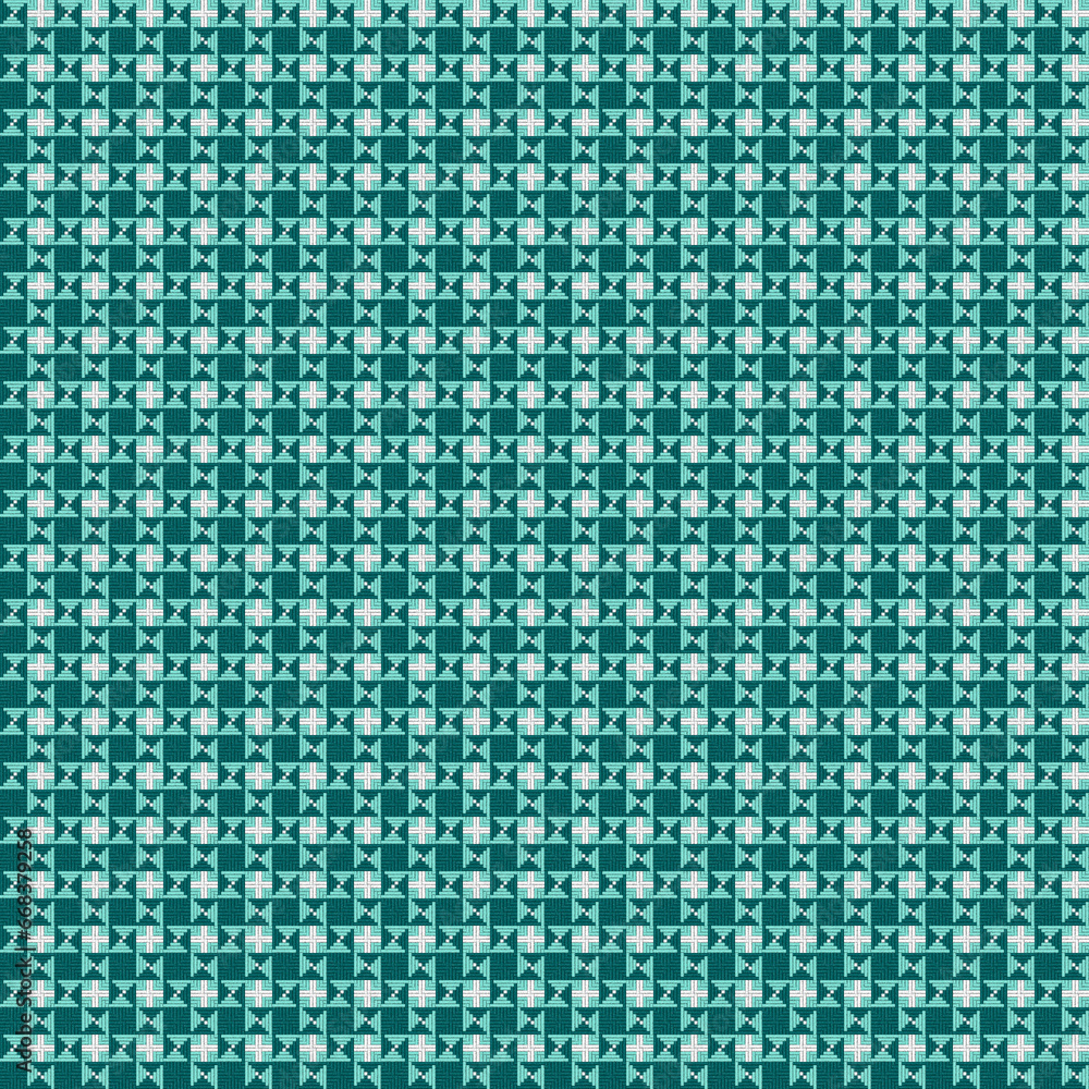 Aqua, White Abstract Weave Pattern - Tile Aqua, White Abstract Weave Pattern - Tile
