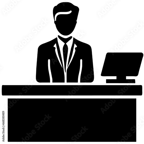 señor empresario, en oficina, computador, trabajador 