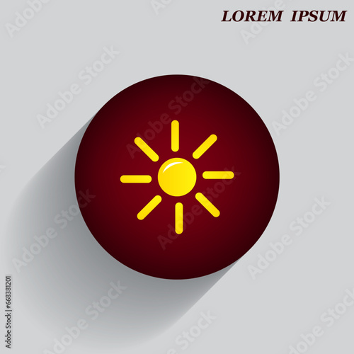Beautiful weather icon - cloud, sun, snow, rain. Meteo icon, weather on a beautiful background with shadow.