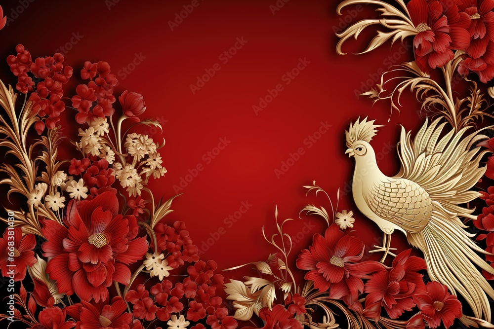 Chinese New Year. Year of the rabbit. Chinese motif. Ai generative. Chinese New Year. Year of the rabbit. Chinese motif. Ai generative.