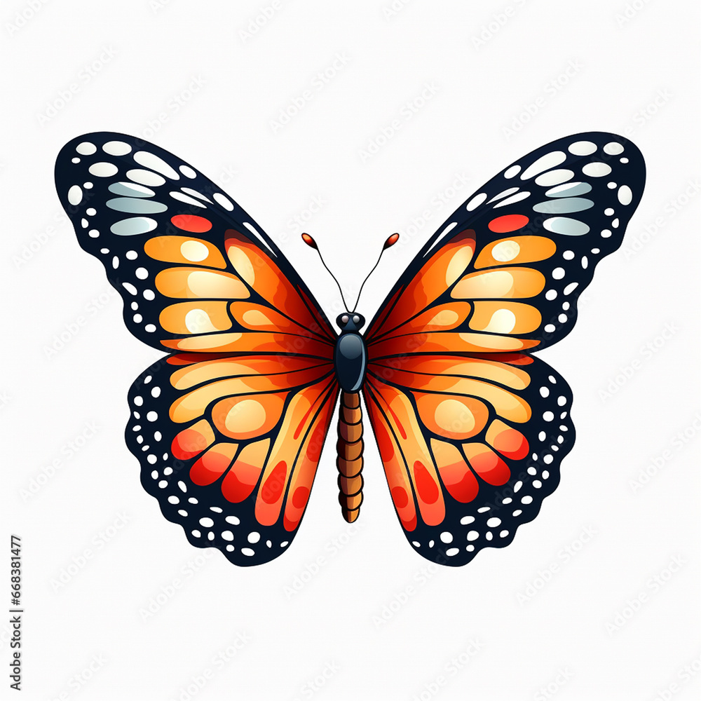 Fototapeta premium Excellent Butterfly Set Fluttering Symphony