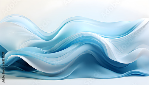 Abstract winter background with flowing blue and white wavy lines, perfect for New Year celebration. Ideal for text and design, resembling frozen ocean waves.