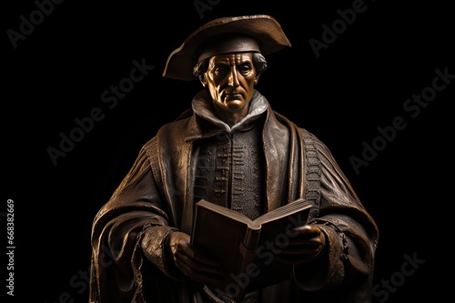Easrmus of Rotterdam portrait statue, christian scholar and Dutch philosopher