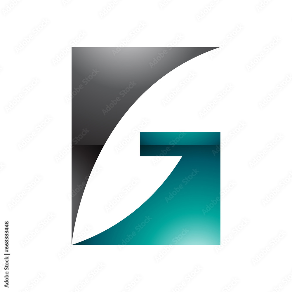 Persian Green and Black Rectangular Glossy Letter G Icon Persian Green and Black Rectangular Glossy Letter G Icon