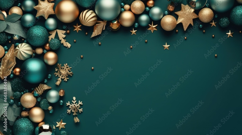 Christmas green background with copy space for text Christmas green background with copy space for text