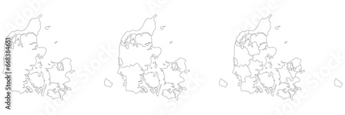 Denmark map set. Map of Denmark in set 