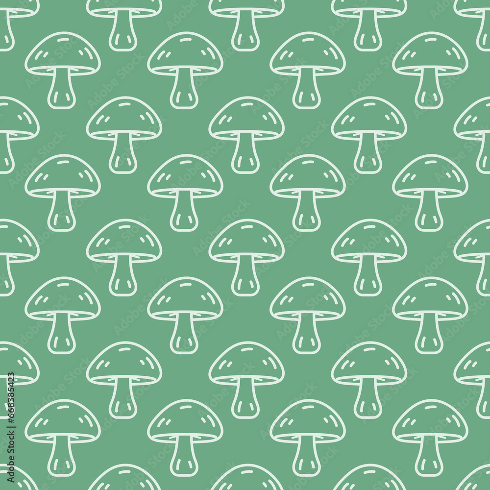 Seamless pattern with mushrooms. Autumn background. Perfect for fabric, textile. Creative background Seamless pattern with mushrooms. Autumn background. Perfect for fabric, textile. Creative background