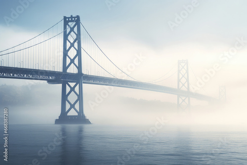 golden gate bridge in fog