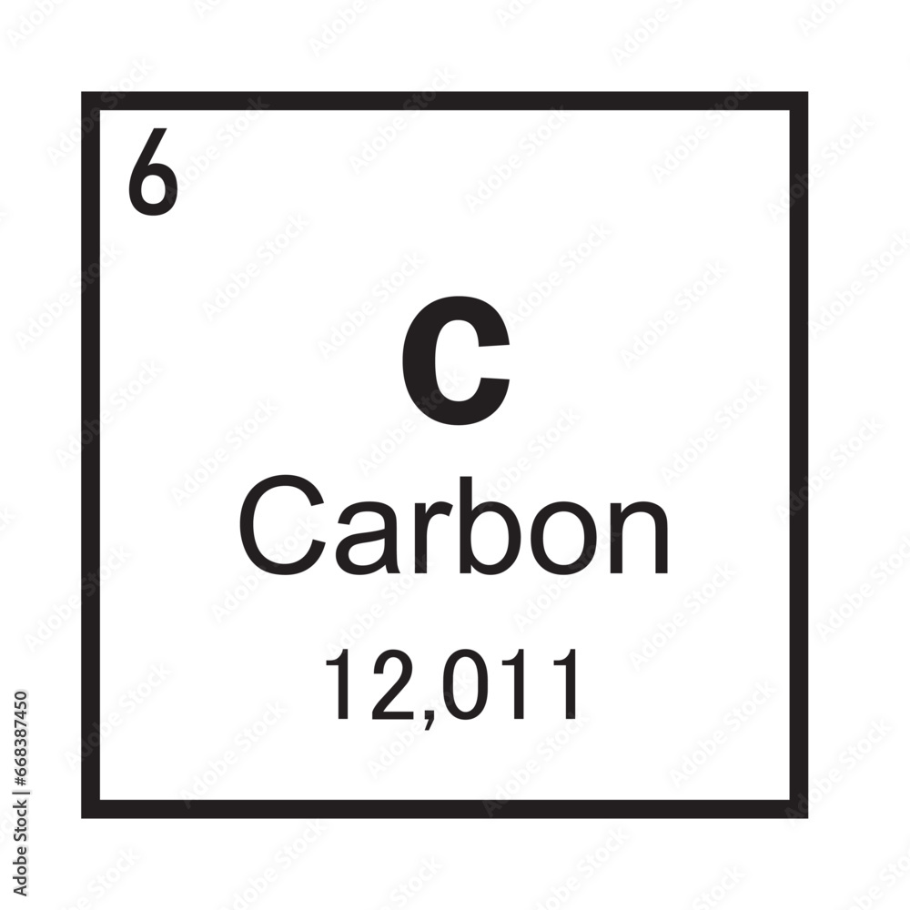 Obraz premium Carbon Chemical Element symbol Vector Image Illustration Isolated on White Background