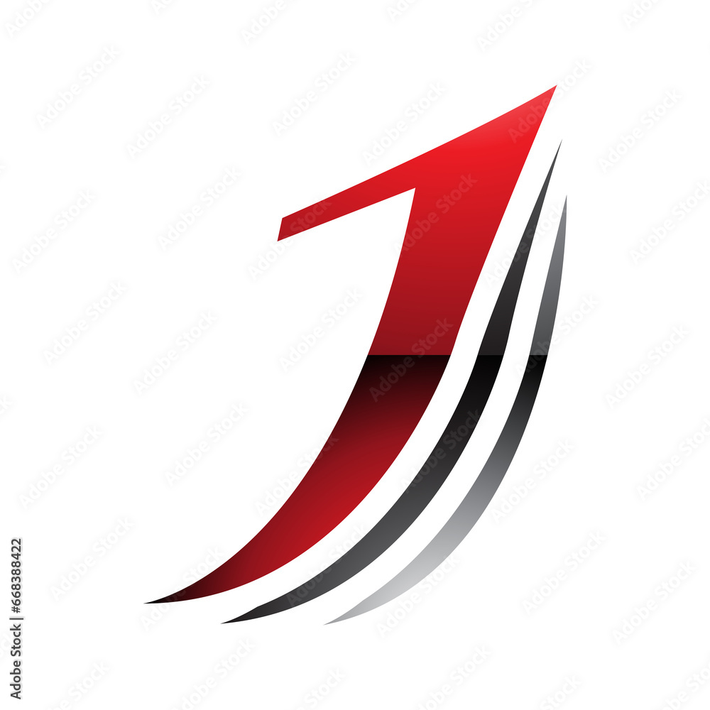 Red and Black Glossy Layered Letter J Icon Red and Black Glossy Layered Letter J Icon