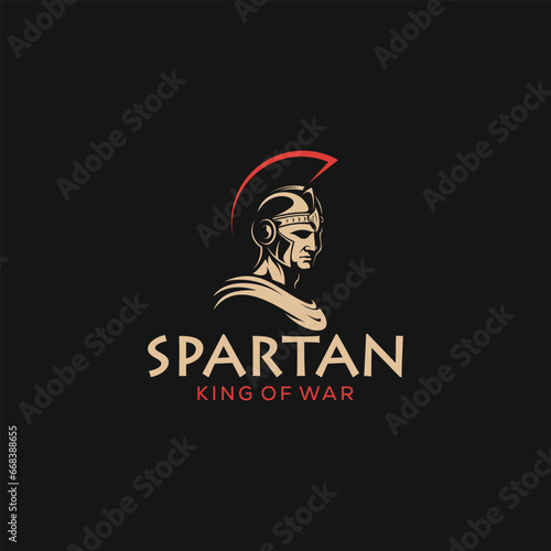 illustration of spartan king in armor and helmet	
