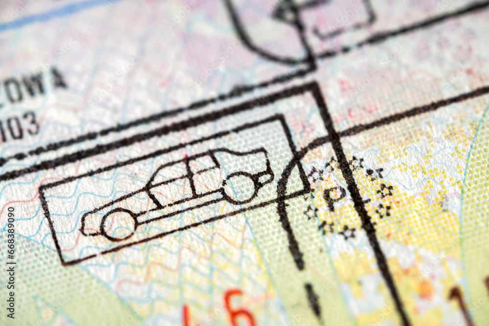 Naklejka premium International travel visa passport stamp