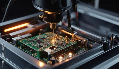 The process of creating electronic printed circuit boards using modern 3D printers. Additive manufacturing of chips and processors for various equipment. Robotic way to create parts