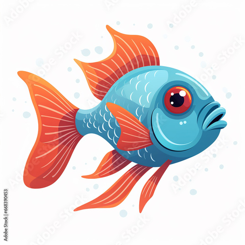 Betta fish swimming in tank painting