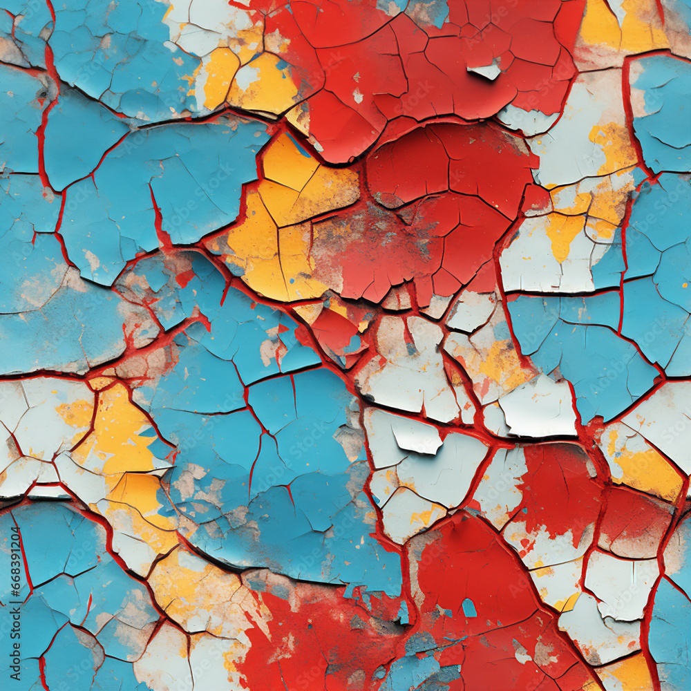 Cracked Paint and Peeling Plaster Pattern