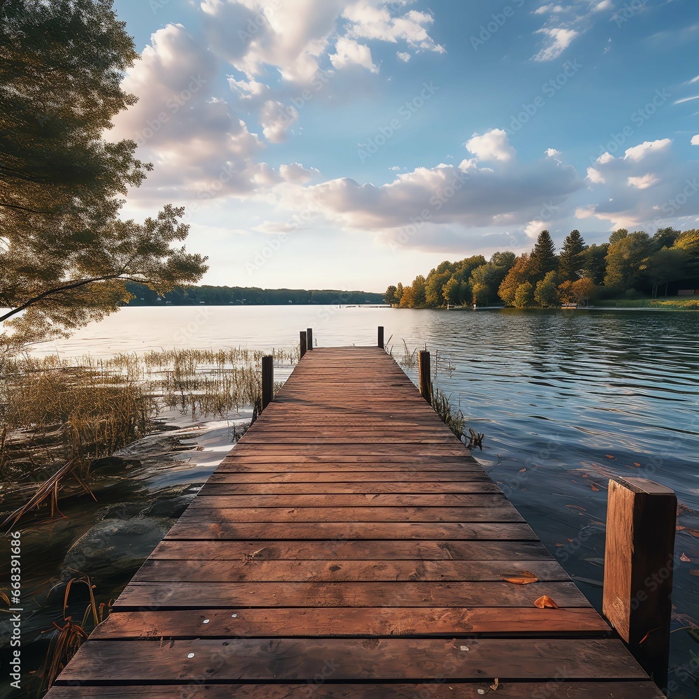 Naklejka premium pier on the lake