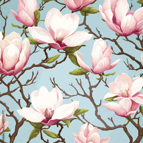 Magnolia Seamless Pattern © Vardah