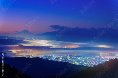 高ボッチ高原の雲海夜景 photo