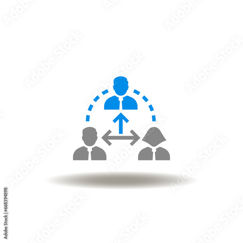 Vector illustration of people business flowchart network. Icon of third party. Symbol of network business social.