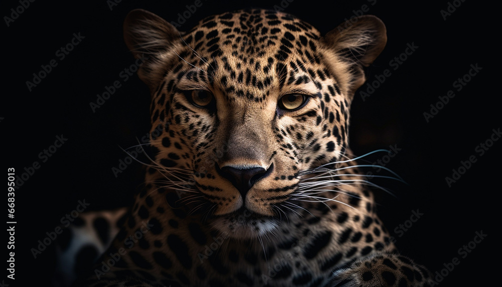 Majestic big cat staring, beauty in nature, striped elegance generated by AI Majestic big cat staring, beauty in nature, striped elegance generated by AI