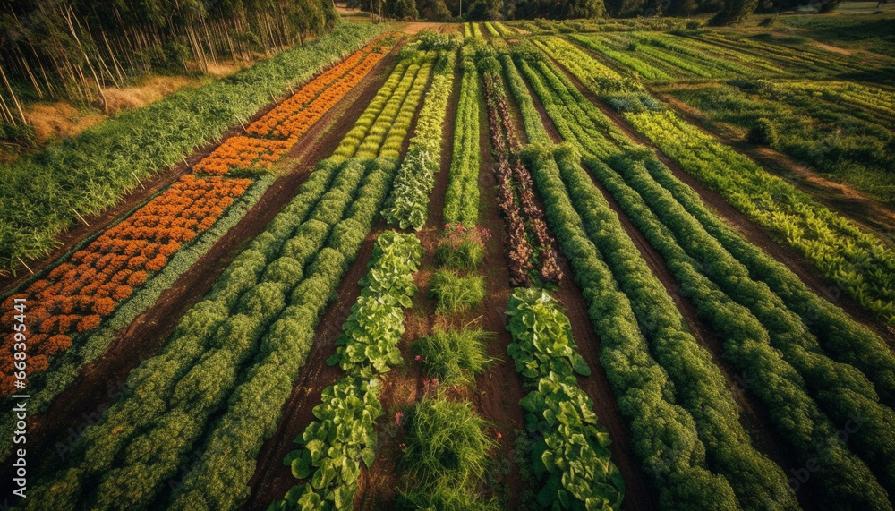 Abundant organic harvest in tranquil rural meadow, surrounded by nature generated by AI Abundant organic harvest in tranquil rural meadow, surrounded by nature generated by AI