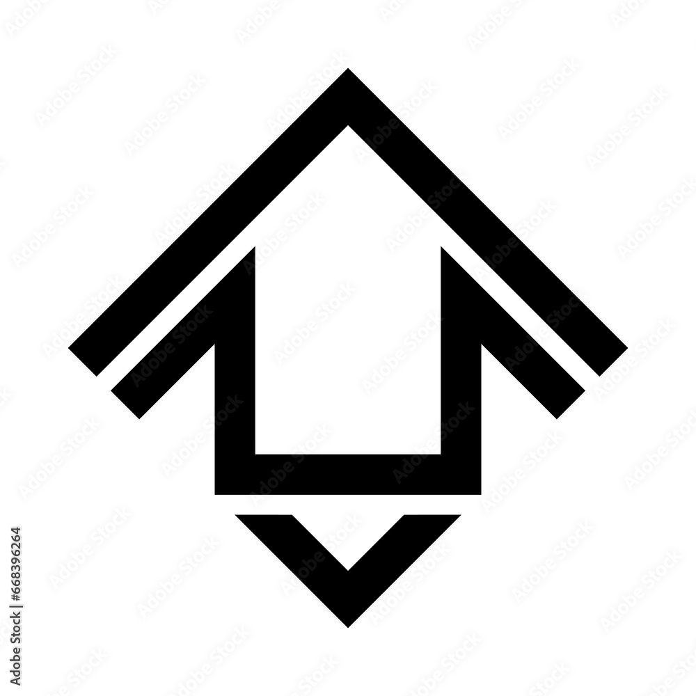Black Abstract Diamond Square Shaped House Icon Black Abstract Diamond Square Shaped House Icon