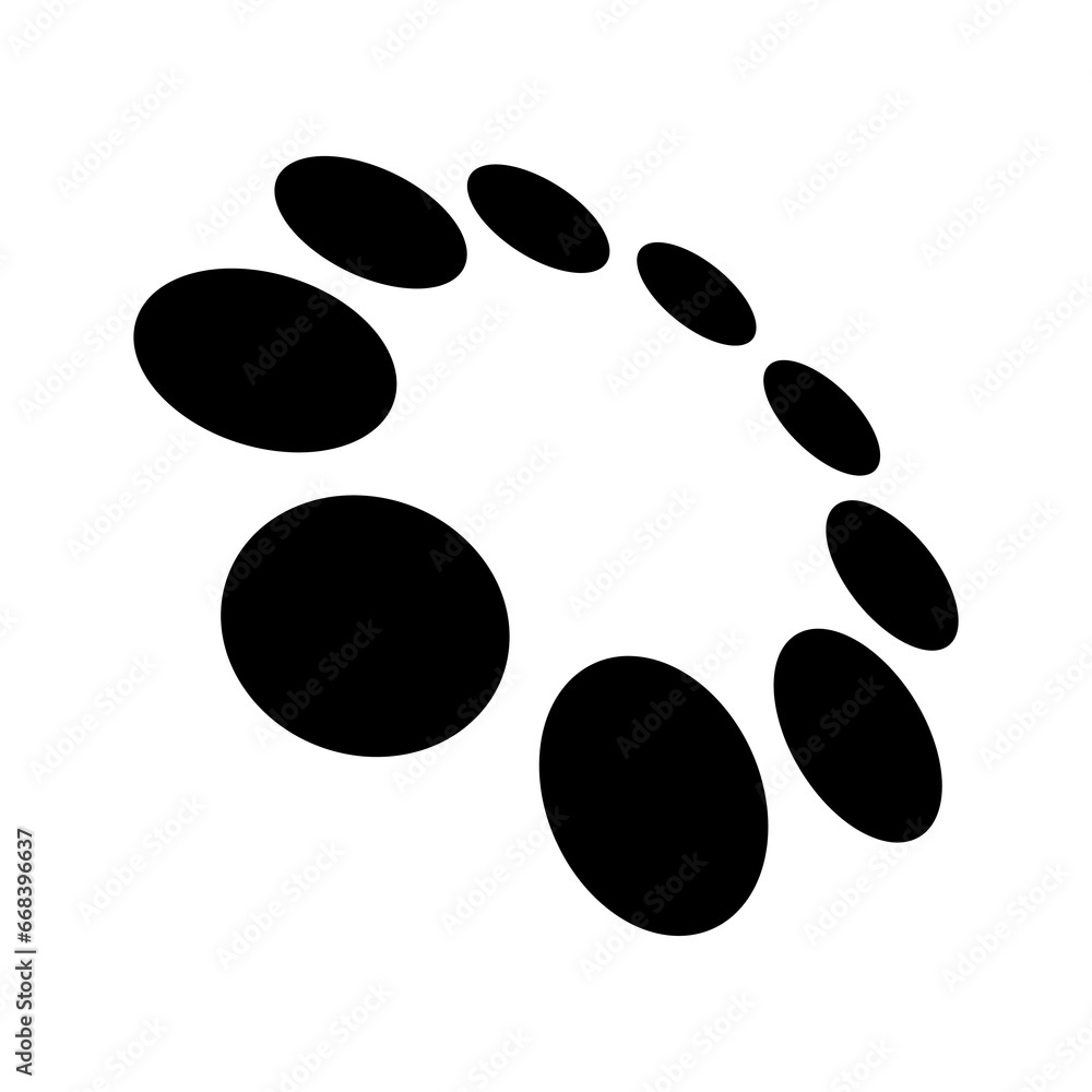 Black Abstract Icon of Round Dots in Perspective Black Abstract Icon of Round Dots in Perspective