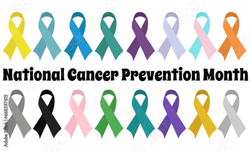 National Cancer Prevention Month, idea for a poster or banner design for a medical theme