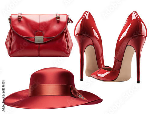 Red Purse, Hat, Shoes Smaller Size PNG files