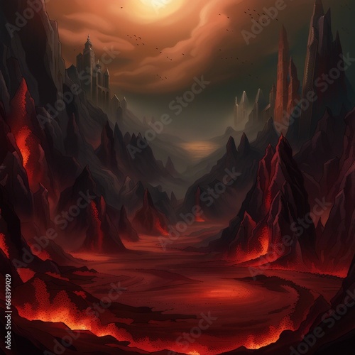 hellscape illustration background