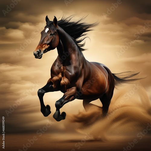 running horse illustration background