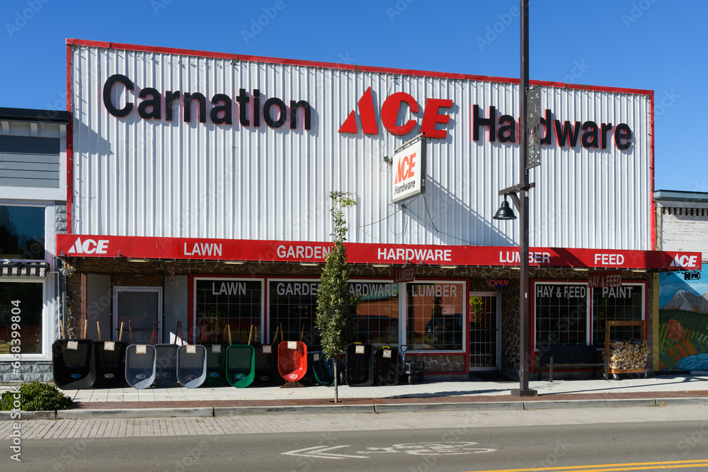 Carnation, WA, USA October 18, 2023; Carnation ACE Hardware store