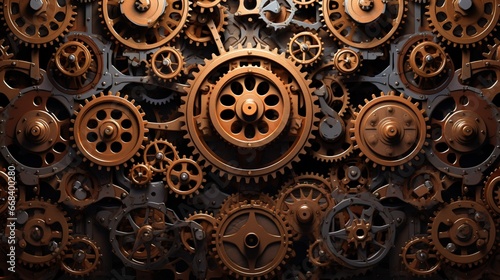 an intricate array of interconnected gears, each a universe in its own right, in an infinite expanse