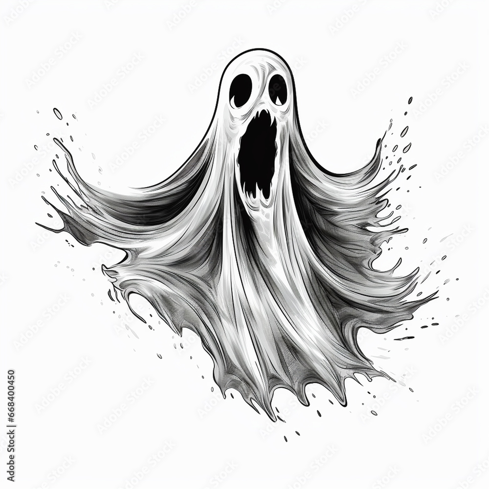 Funny Halloween Ghosts Playful Flat Design Funny Halloween Ghosts Playful Flat Design