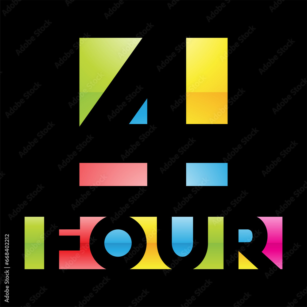 Colorful Glossy Number 4 Icon on a Black Background - Icon 2 Colorful Glossy Number 4 Icon on a Black Background - Icon 2