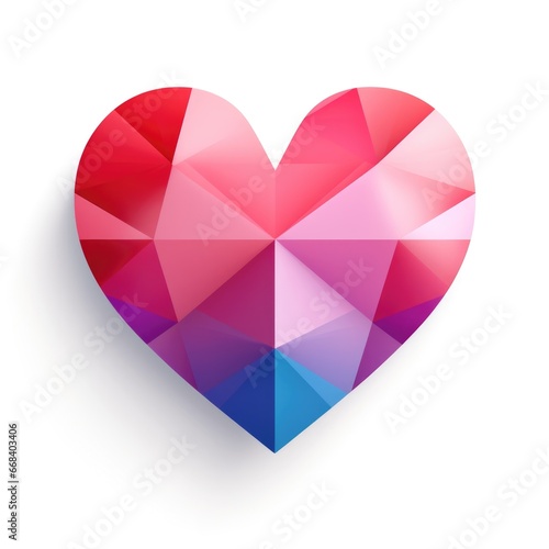 A heart made of triangles on a white background. Clipart on white background. © tilialucida