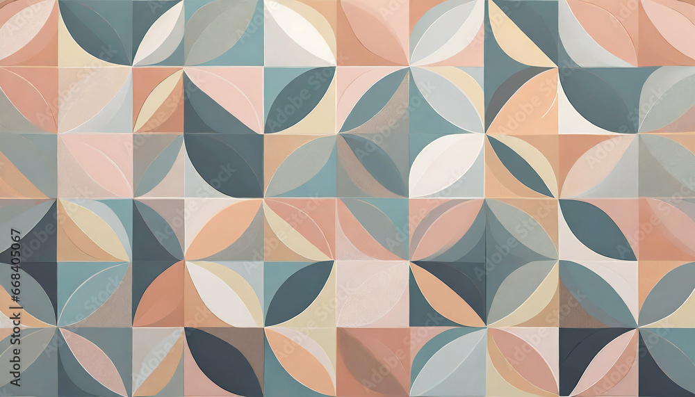 trendy seamless geometric background with circles in retro scandinavian style modern cover pattern graphic pattern of simple shapes in pastel colors abstract mosaic