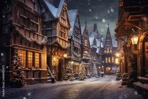 Picturesque scenes of Christmas Eve night, capturing the quiet anticipation and magic of the holiday. Perfect for festive and family-oriented themes.