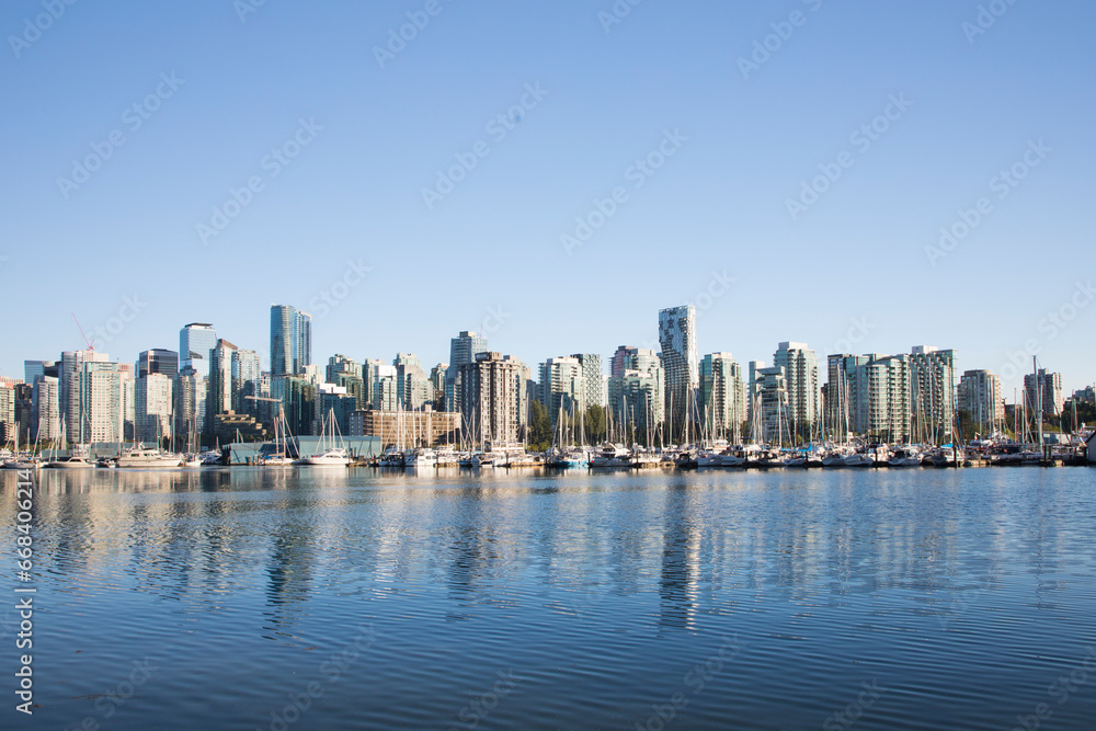 Beautiful view of Vancouver Bay in Vancouver, Canada