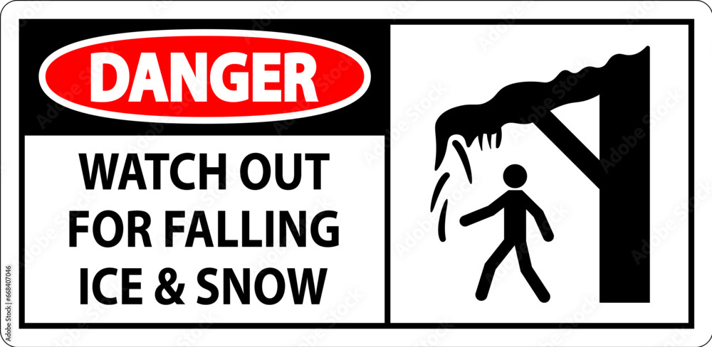Danger Sign Watch Out For Falling Ice And Snow Danger Sign Watch Out For Falling Ice And Snow