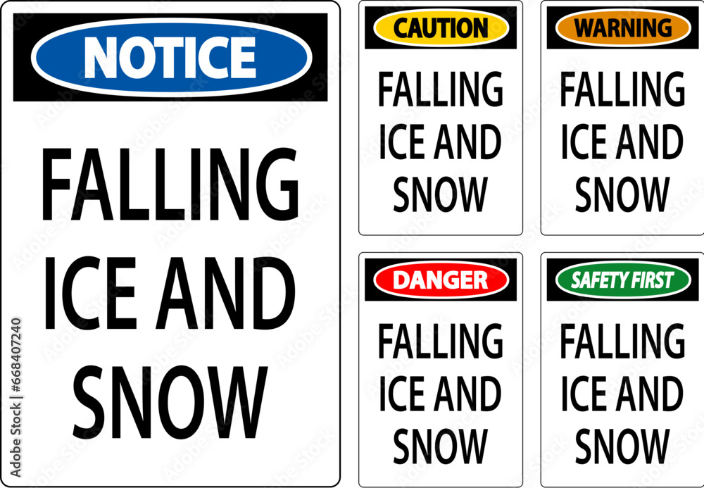 Caution Sign Falling Ice And Snow Caution Sign Falling Ice And Snow