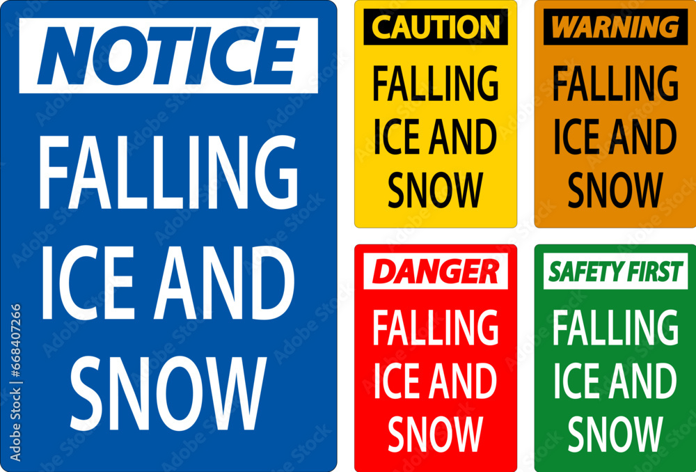 Caution Sign Falling Ice And Snow Caution Sign Falling Ice And Snow