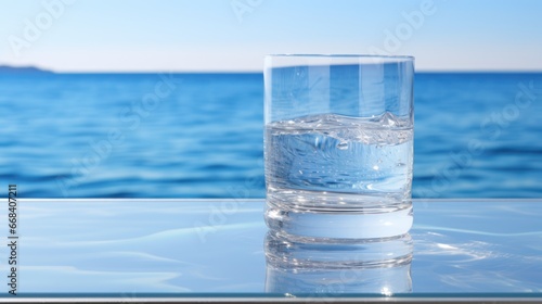 Refreshing glass of water, crystal clear and pure