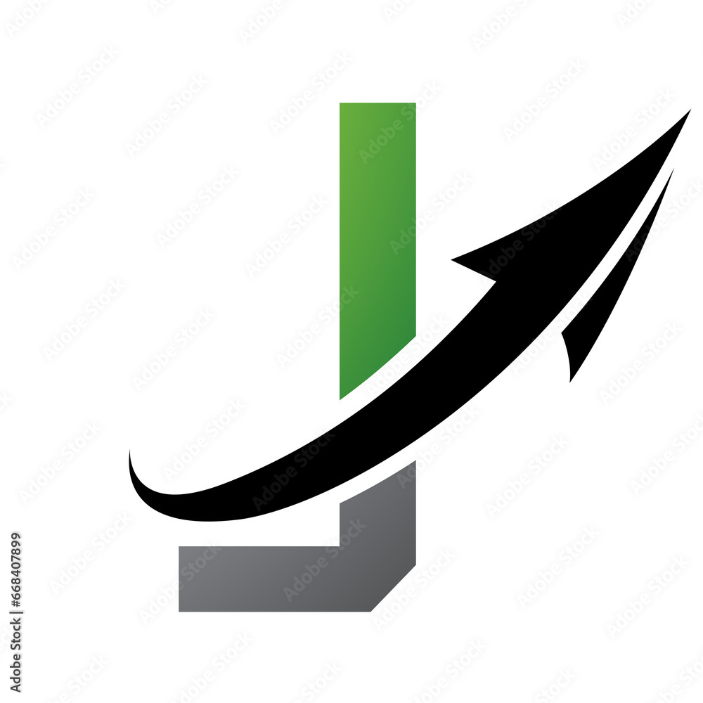 custom made wallpaper toronto digitalGreen and Black Futuristic Letter J Icon with an Arrow