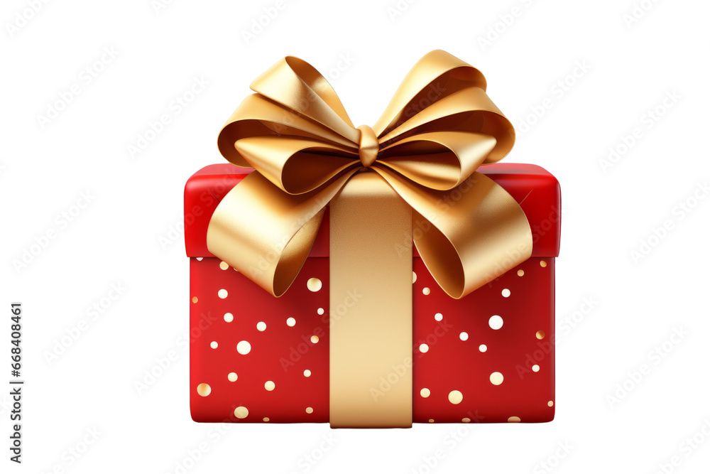 Obraz premium Golden Ribbon Symphony in Red Decorative Gift Box