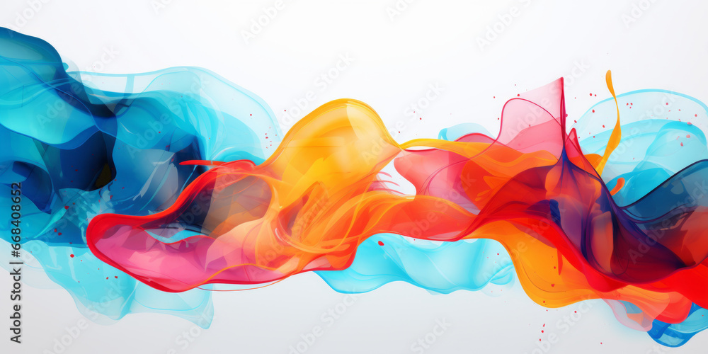 Abstract concept of coloured ink flowing in water on white background. 