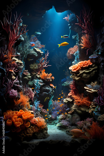 View of fish underwater in beautiful ocean waters with all its landscapes